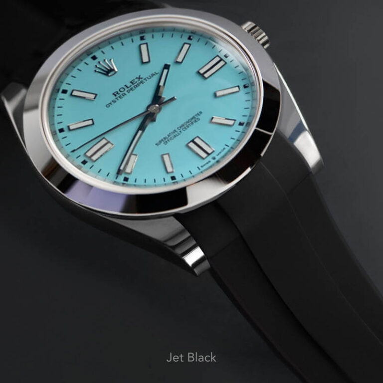 Black Rubber Strap for Rolex Oyster Perpetual 41mm - Tang Buckle Series