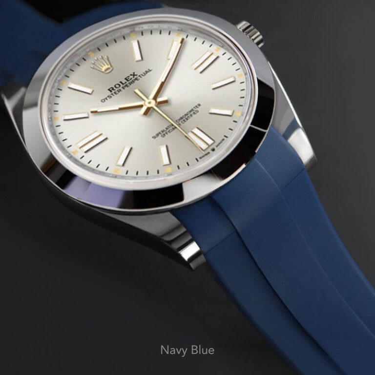 Blue Rubber Strap for Rolex Oyster Perpetual 41mm
