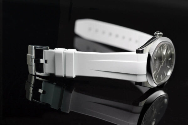 White Rubber Strap for Rolex Oyster Perpetual 41mm - Tang Buckle Series