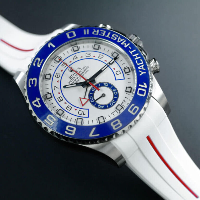 White and Red Strap for Rolex Yachtmaster II 44mm