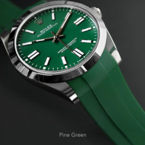 Green Rubber Strap for Rolex Oyster Perpetual 41mm - Tang Buckle Series