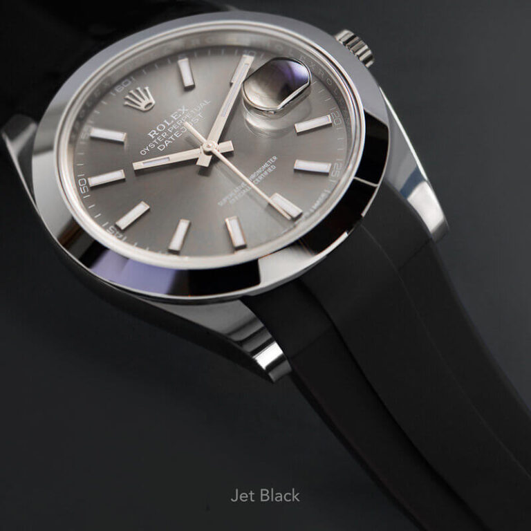Black Rubber Strap for Rolex Datejust 36 - Tang Buckle Series