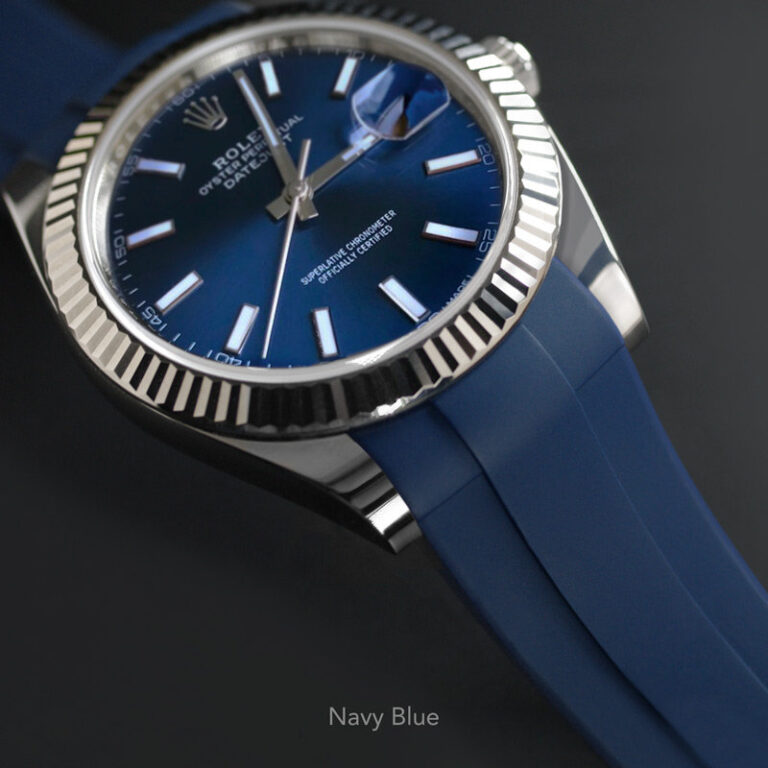 Blue Rubber Strap for Rolex Datejust 36
