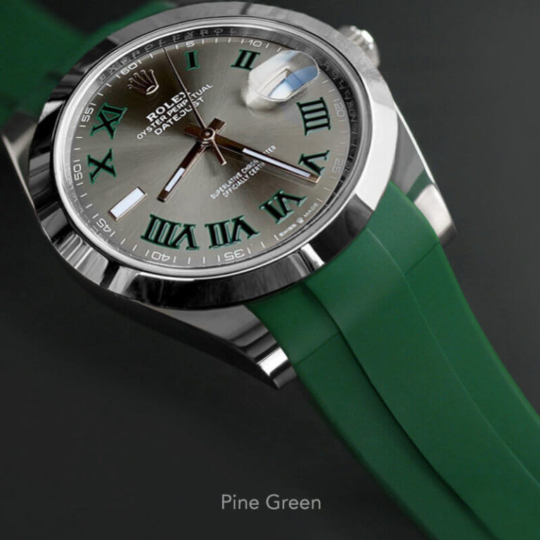 Green Rubber Strap for Rolex Datejust 36 - Tang Buckle Series