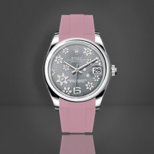 Pink Rubber Strap for Rolex Datejust 31