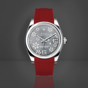 Red Rubber Strap for Rolex Datejust 31
