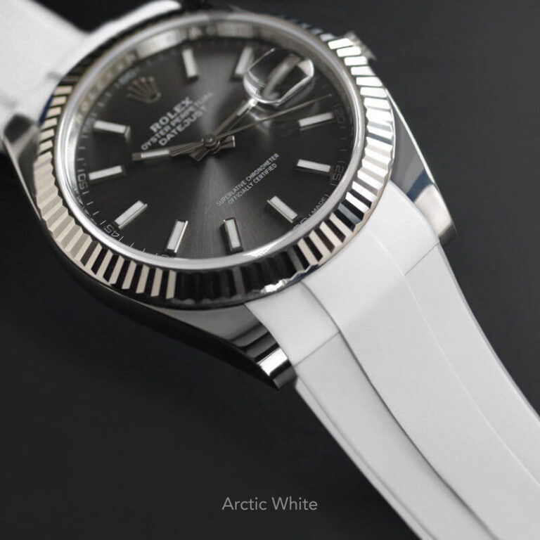 White Rubber Strap for Rolex Datejust 36 - Tang Buckle Series