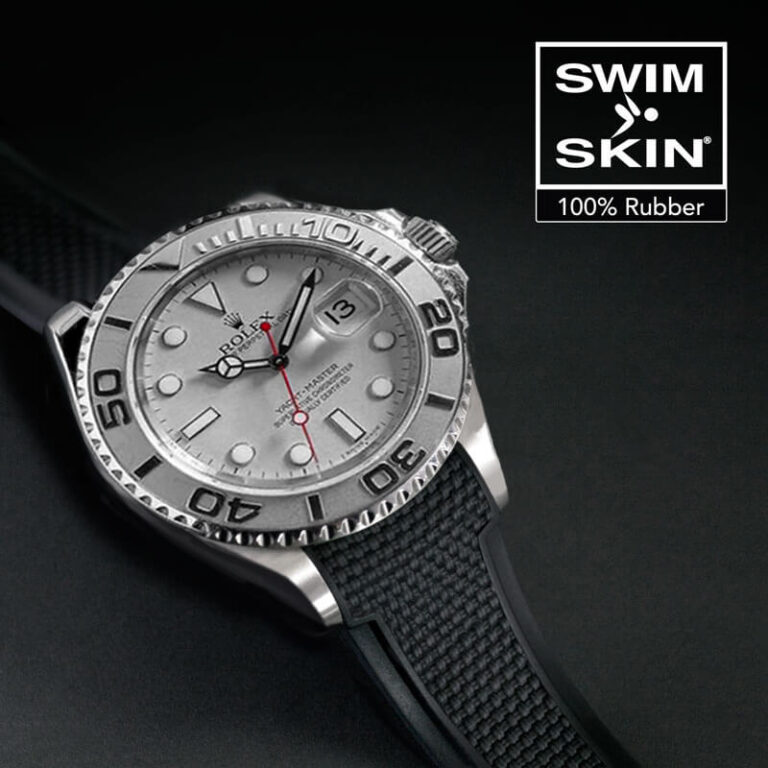 Black Ballistic Rubber Strap for Rolex Yachtmaster 40mm - SwimSkin