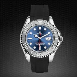 Black Rubber Strap for Rolex Yachtmaster 40mm - Velcro Series