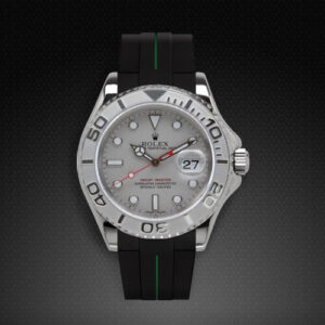 Black and Green Rubber Strap for Rolex Yachtmaster 40mm - Tang Buckle Series VulChromatic®
