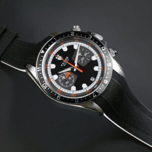 Black and White Rubber Strap for Tudor Heritage Chrono 42mm - VulChromatic Dual-Color