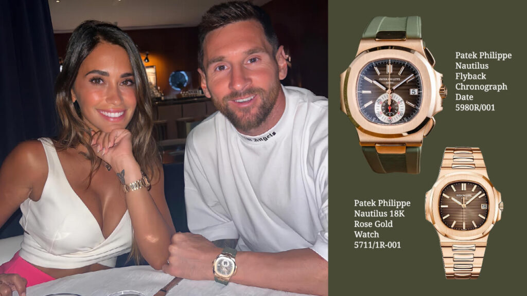 Leo Messi y Antonella Roccuzzo in the couples night out with Patek Philippe on Rubber B Strap Style news
