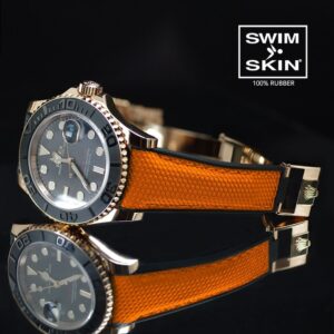 Orange Ballistic Rubber Strap for Rolex Yachtmaster on Oysterflex Bracelet - SwimSkin