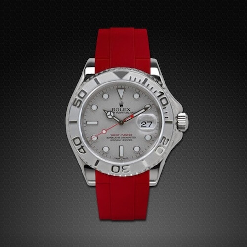 Red Rubber Strap for Rolex Yachtmaster 40mm - Tang Buckle Series