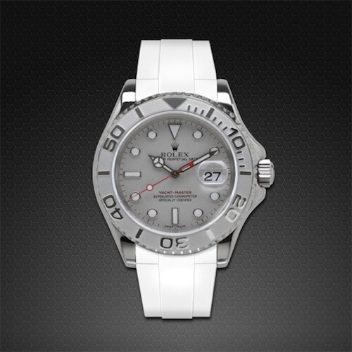 White Rubber Strap for Rolex Yachtmaster 40mm - Classic Series