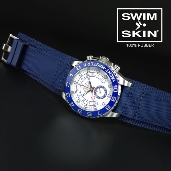 Blue Tang Buckle Strap for Rolex Yachtmaster II 44mm - Rubber CUFF Series