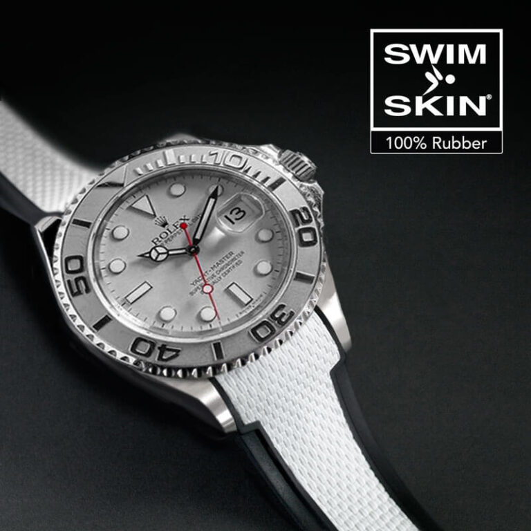 White Ballistic Rubber Strap for Rolex Yachtmaster 40mm - SwimSkin