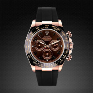 Black Rubber Strap for Rolex Daytona Rose Gold 116515