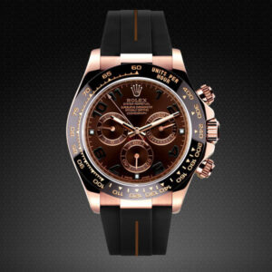 Black and Brown Rubber Strap for Rolex Daytona 116515