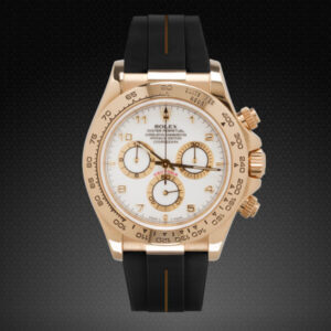 Black and Brown Rubber Strap for Rolex Daytona 116518