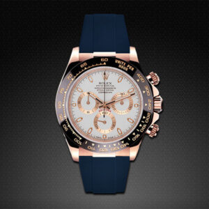 Blue Rubber Strap for Rolex Daytona Rose Gold 116515
