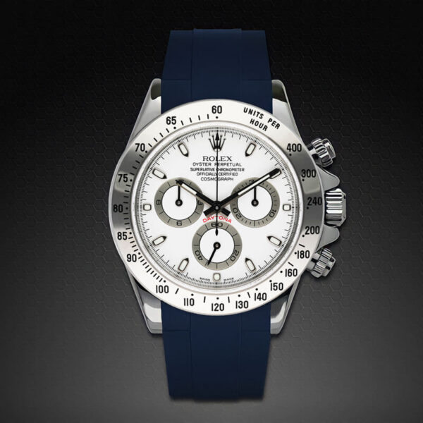 Blue Rubber Strap for Rolex Daytona 116520