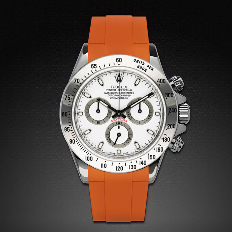 Orange Rubber Strap for Rolex Daytona 116520