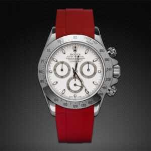 Red Rubber Strap for Rolex Daytona 116520 Tang Buckle