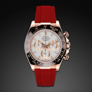 Red Rubber Strap for Rolex Daytona Rose Gold 116515