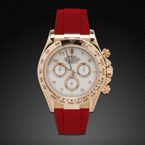 Red Rubber Strap for Rolex Daytona models on Leather YG / WG - Classic Series
