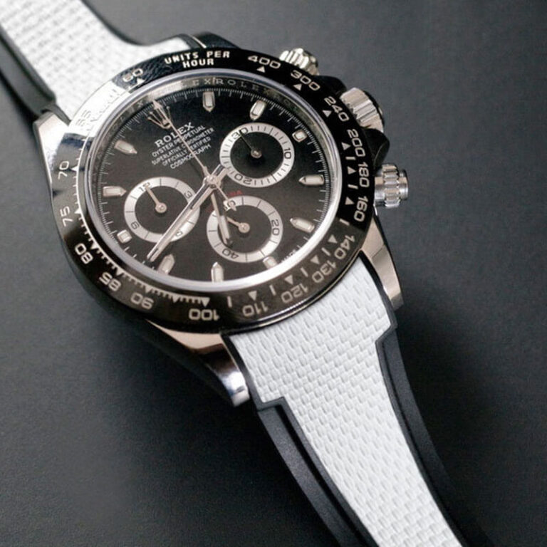White Ballistic Rubber Strap for Rolex Daytona 116500LN