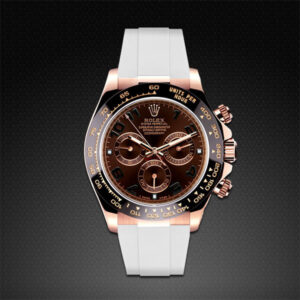 White Rubber Strap for Rolex Daytona Rose Gold 116515