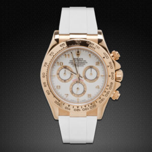 White Rubber Strap for Rolex Daytona models on Leather YG / WG - Classic Series