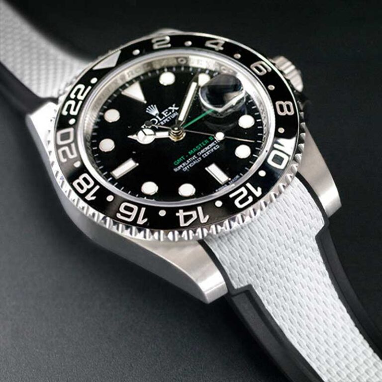 White Ballistic Rubber Strap for Rolex GMT Master II CERAMIC - SwimSkin