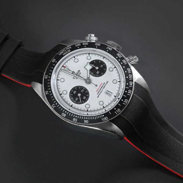 Black and Red Strap for Tudor Black Bay Chrono 41mm