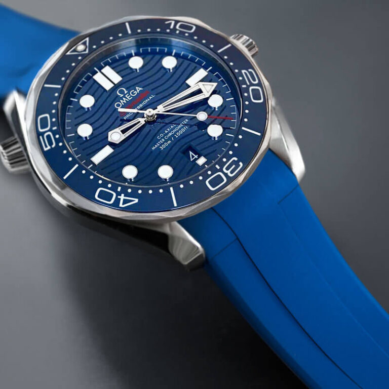 Blue Rubber Strap for Omega Seamaster Diver 300mm