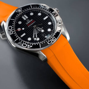 Orange Rubber Strap for Omega Seamaster Diver 300mm