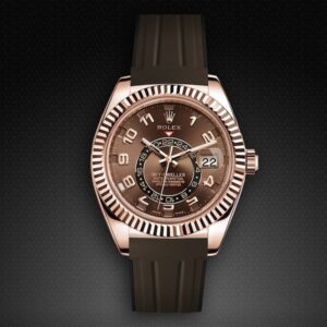 326135 Rolex Sky-Dweller Watches dual color - Brown with Black Rubber Strap for Rolex Sky-Dweller