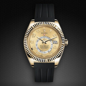 Black with Black Rubber Strap for Rolex Sky-Dweller on Strap - VulChromatic