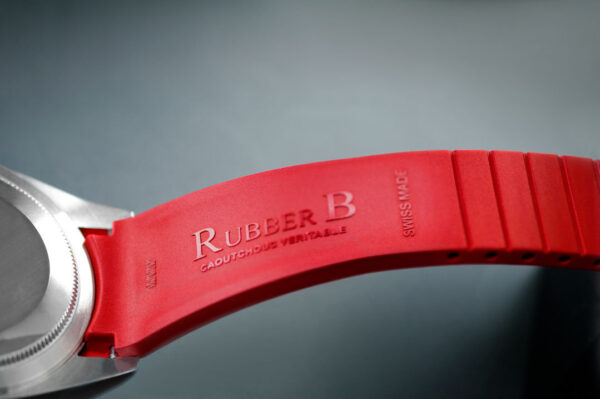 White with Red Rubber Strap for Rolex Sky-Dweller on Strap - VulChromatic