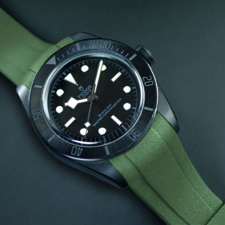 Rubber B Green Strap for Tudor Black Bay Ceramic
