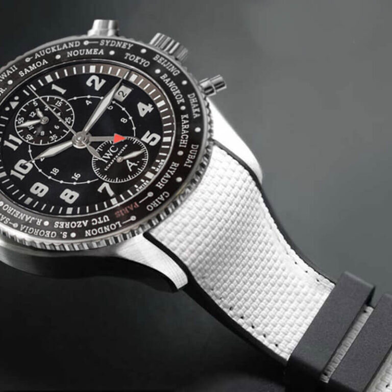 White Rubber Ballistic Strap for IWC Timezoner