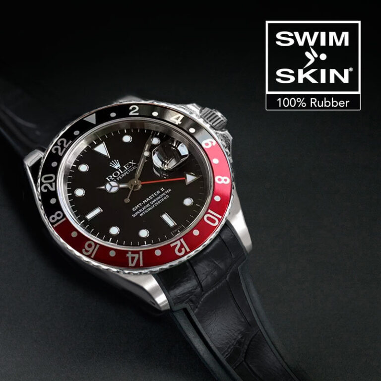 Black Alligator Strap for Rolex GMT Master II non-ceramic