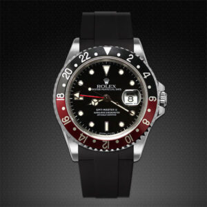 Black Rubber Strap for Rolex GMT Master II - non-ceramic - Tang Buckle Series