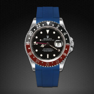 Blue Rubber Strap for Rolex GMT Master II - non-ceramic - Tang Buckle Series