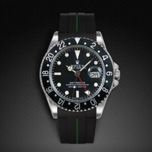 Black and Green Rubber Strap for Rolex GMT Master II non-ceramic