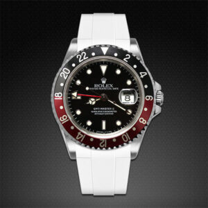 White Rubber Strap for Rolex GMT Master II - non-ceramic - Tang Buckle Series