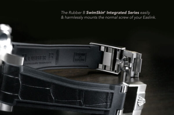 Black Rubber Alligator Strap for Rolex Explorer I 39mm - SwimSkin®