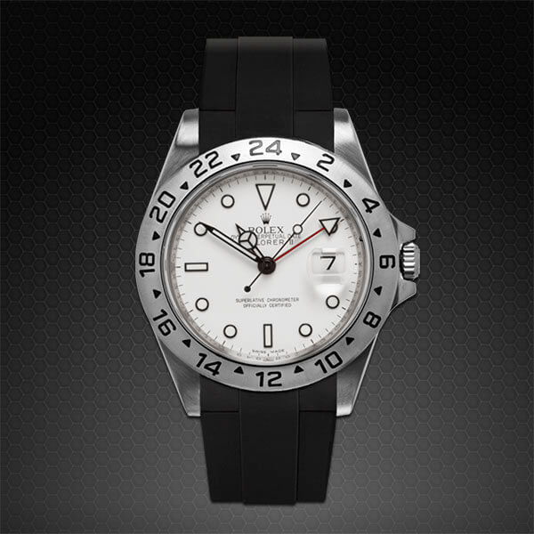 Black Rubber Strap for Rolex Explorer II 40mm Classic Series