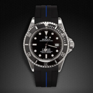 Black and Blue Rolex Sea-Dweller 16660 Rubber Strap Tang Buckle
